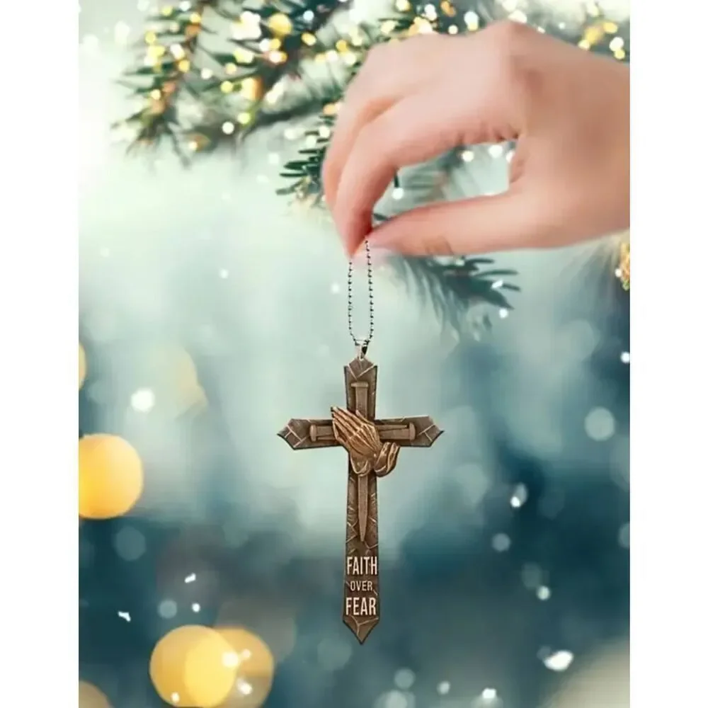 Cross Prayer Car Mirror Ornament - Brand New